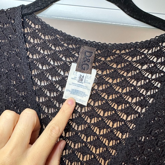 Vintage D&G Lace Crochet Black Maxi Dress - Picture 2 of 7